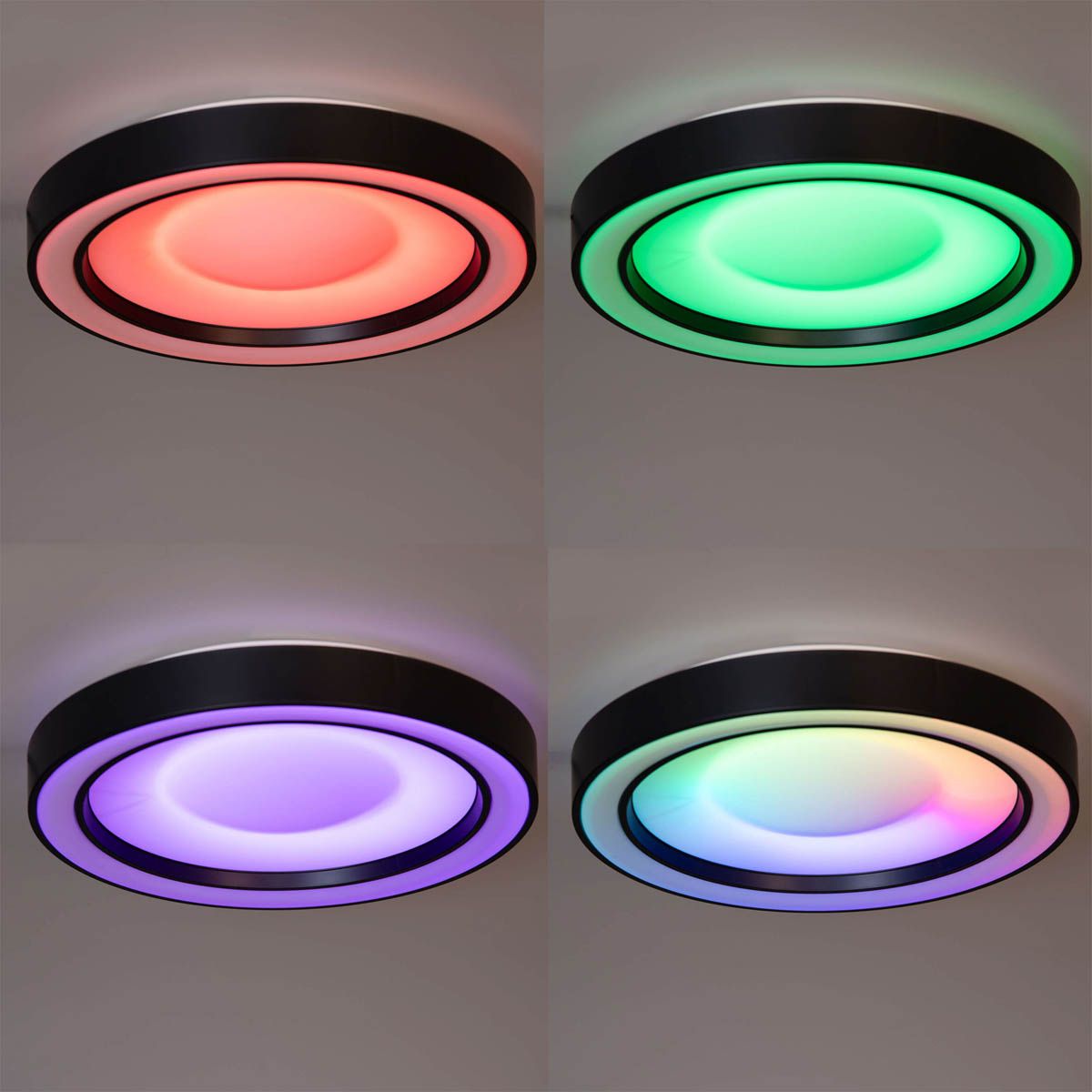 Plafondlamp zwart incl. LED dimbaar RGBW met afstandsbediening - Arco