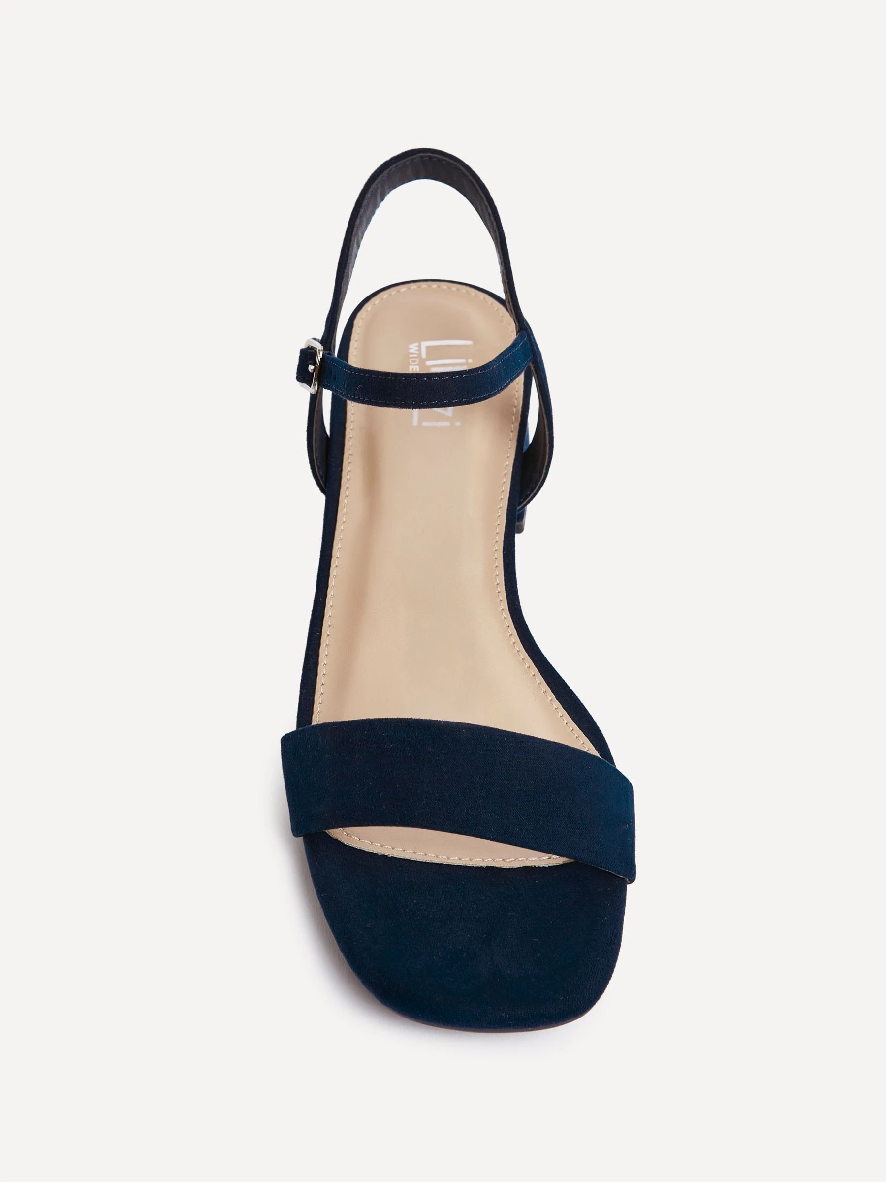 Blauw - Linzi Wide Fit Carlie Low Chunky Block Heeled Sandals