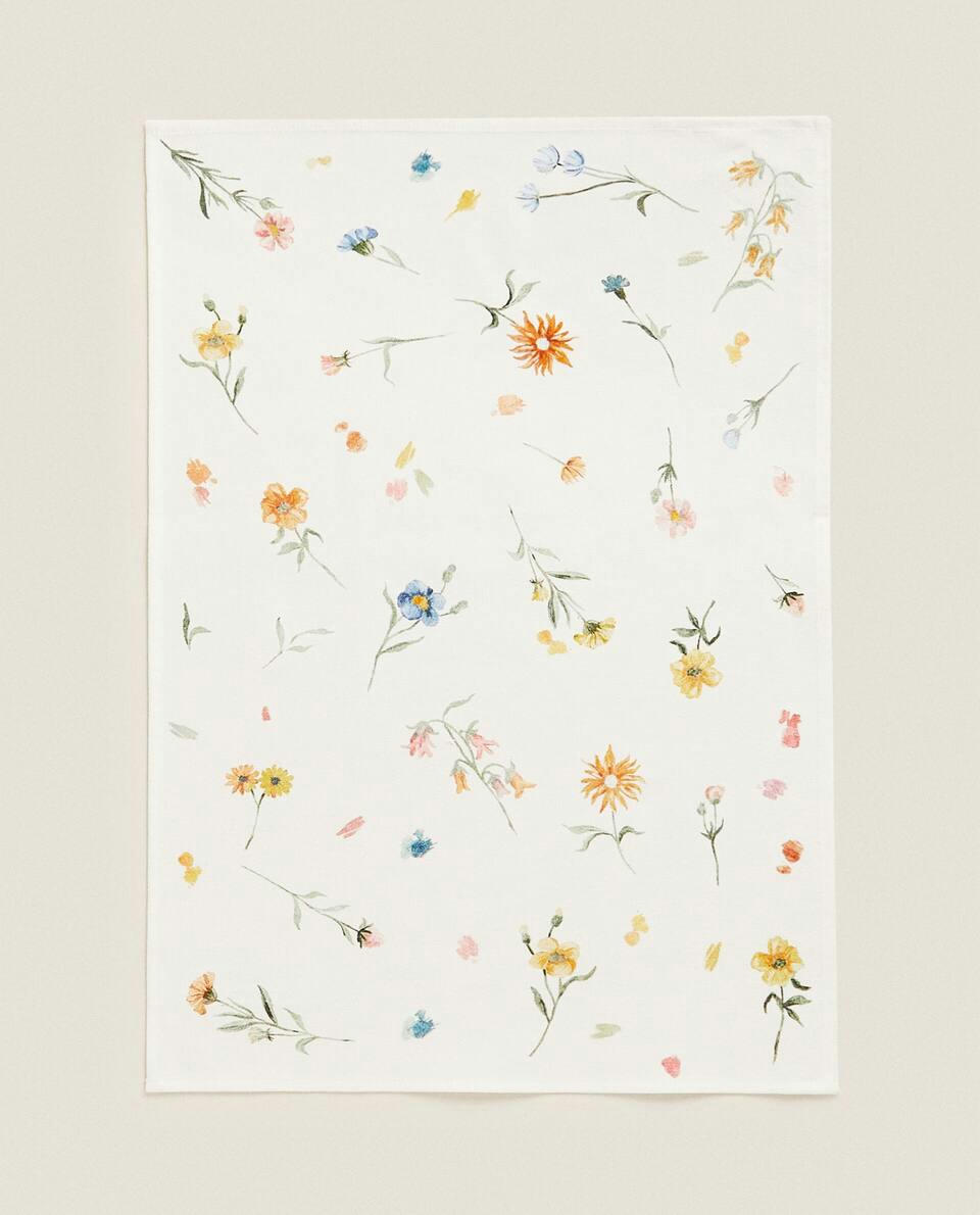 Pano de prato de algodão com estampa floral (pacote com 2)