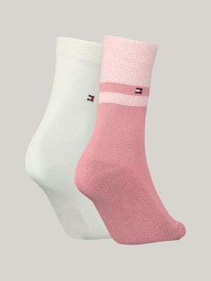 Conjunto de presente com 2 pares de meias clássicas de bouclé listradas