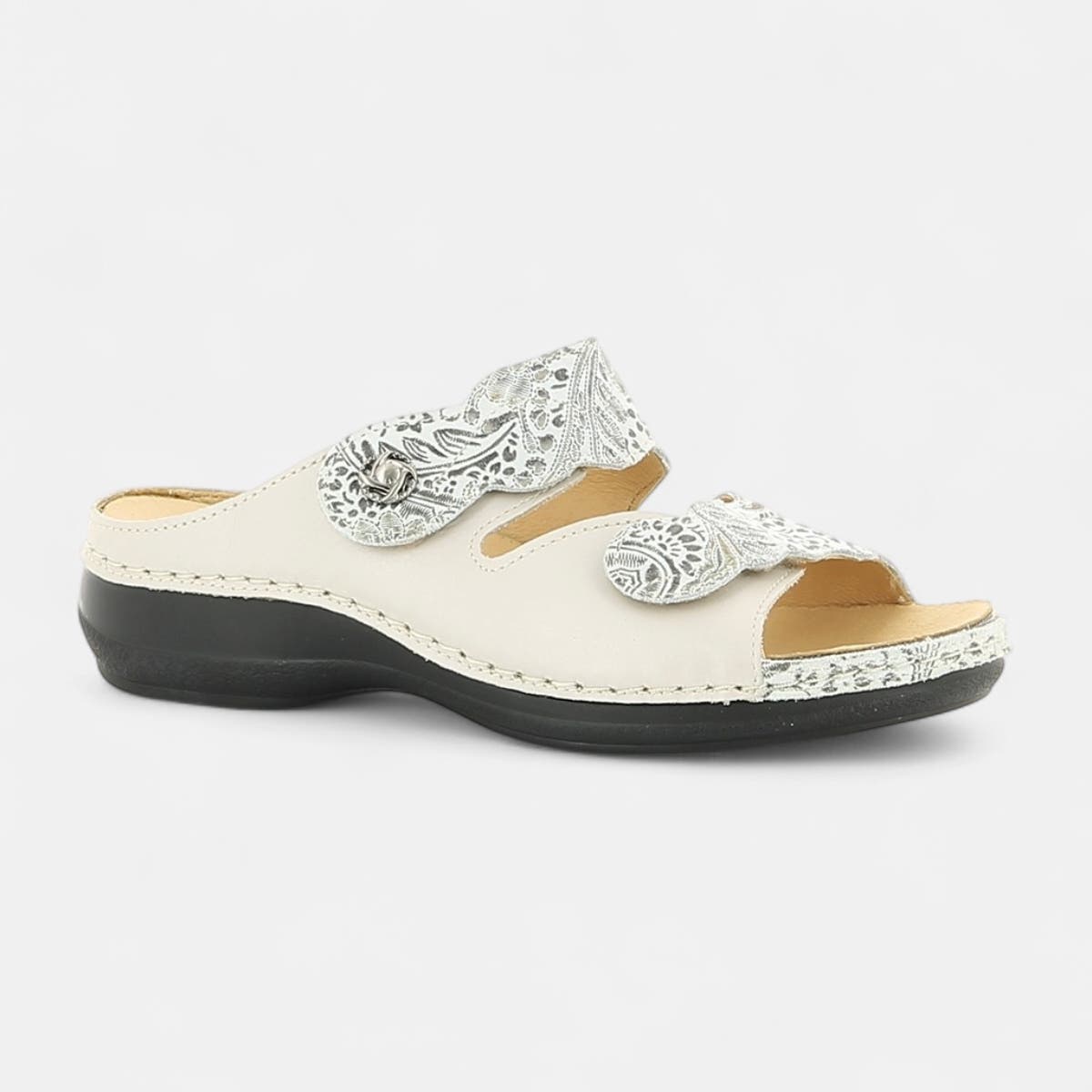 Nu-pieds confort Femme en cuir or