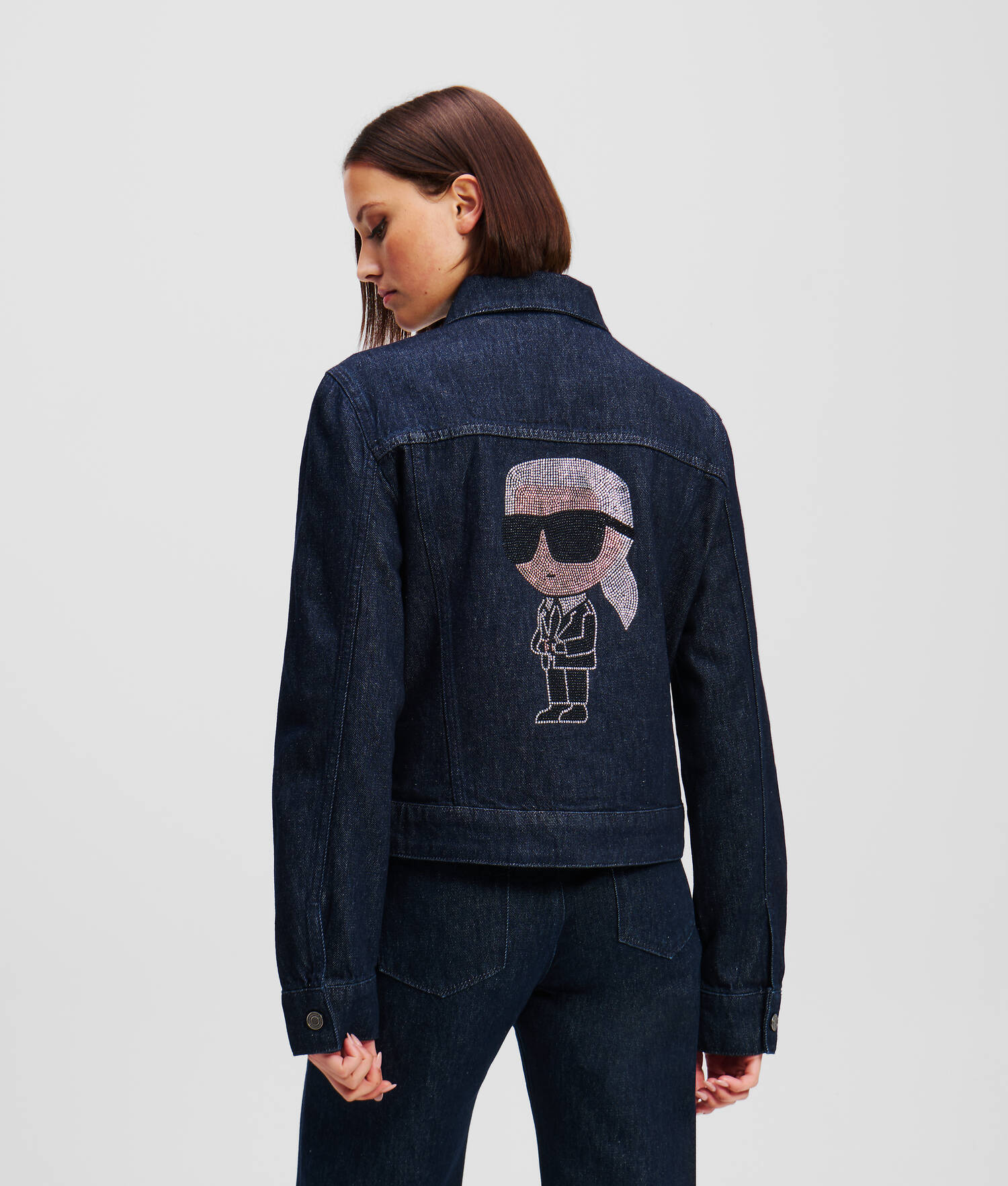 VESTE EN JEAN AVEC STRASS K/IKONIK KARL