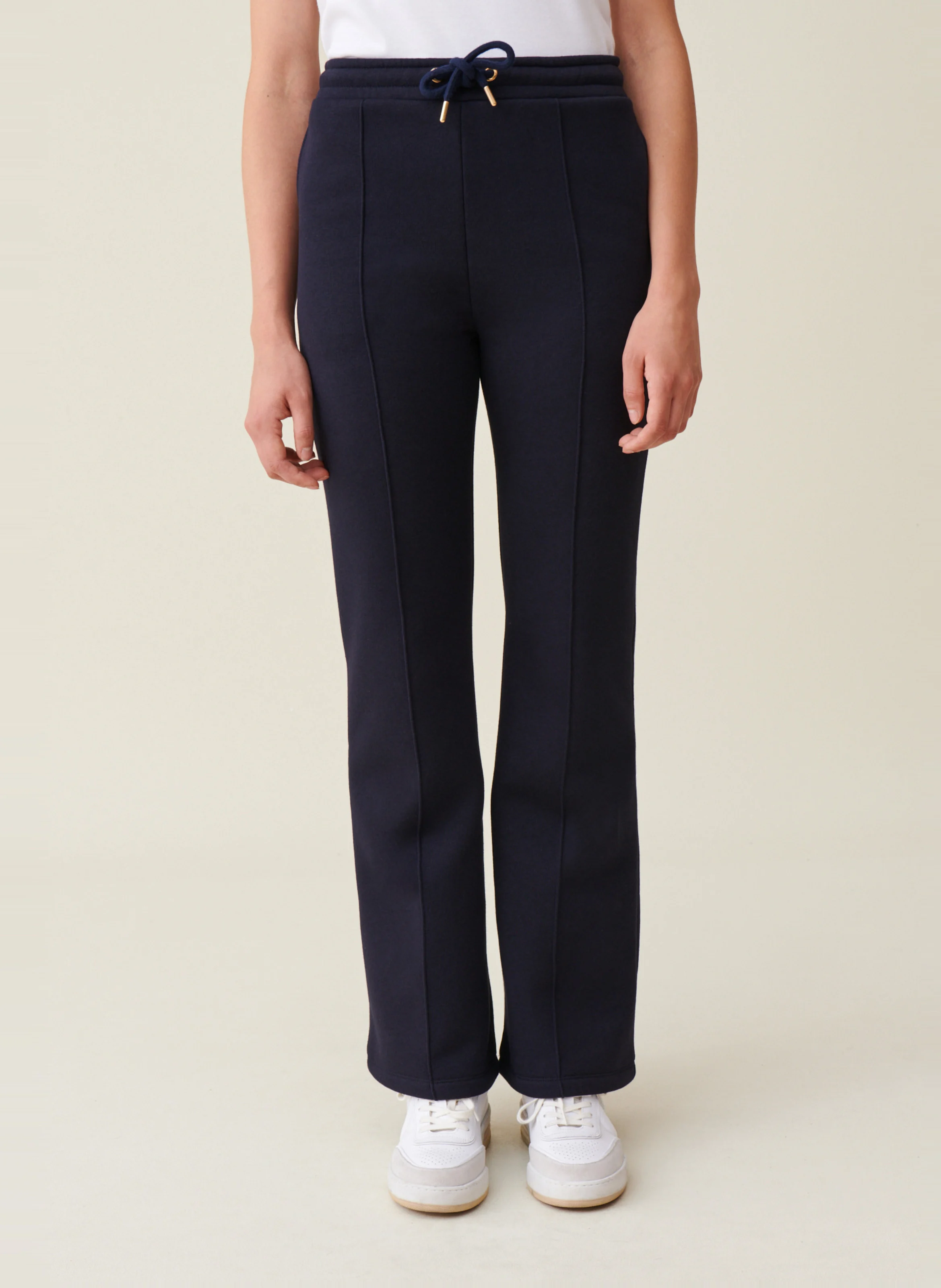 Pantalon droit en coton mélangé | Bleu