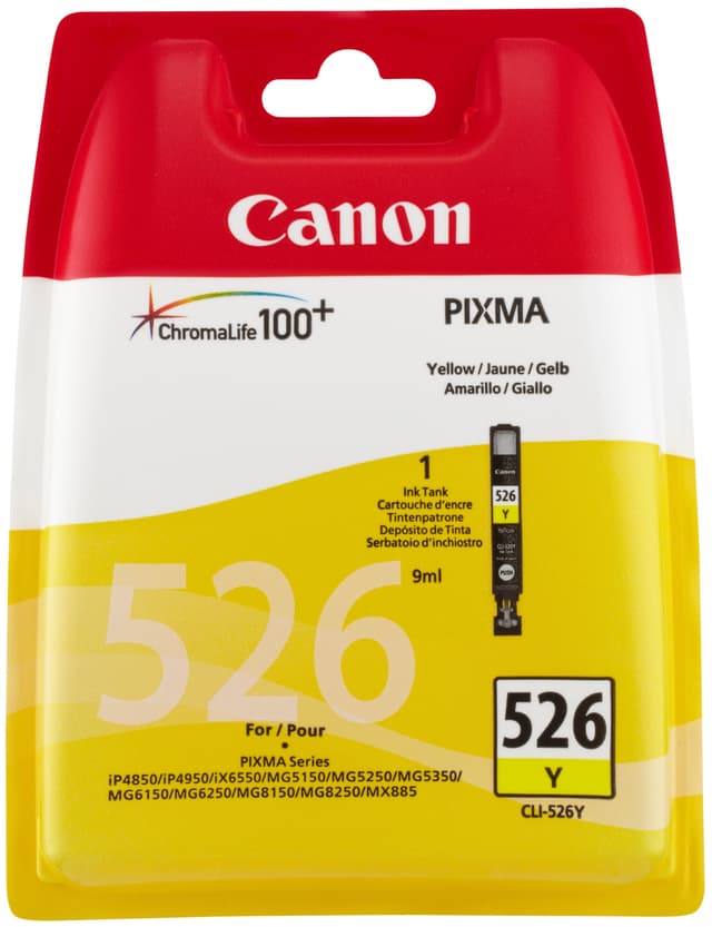 Canon blækpatron CLI-526Y Gul