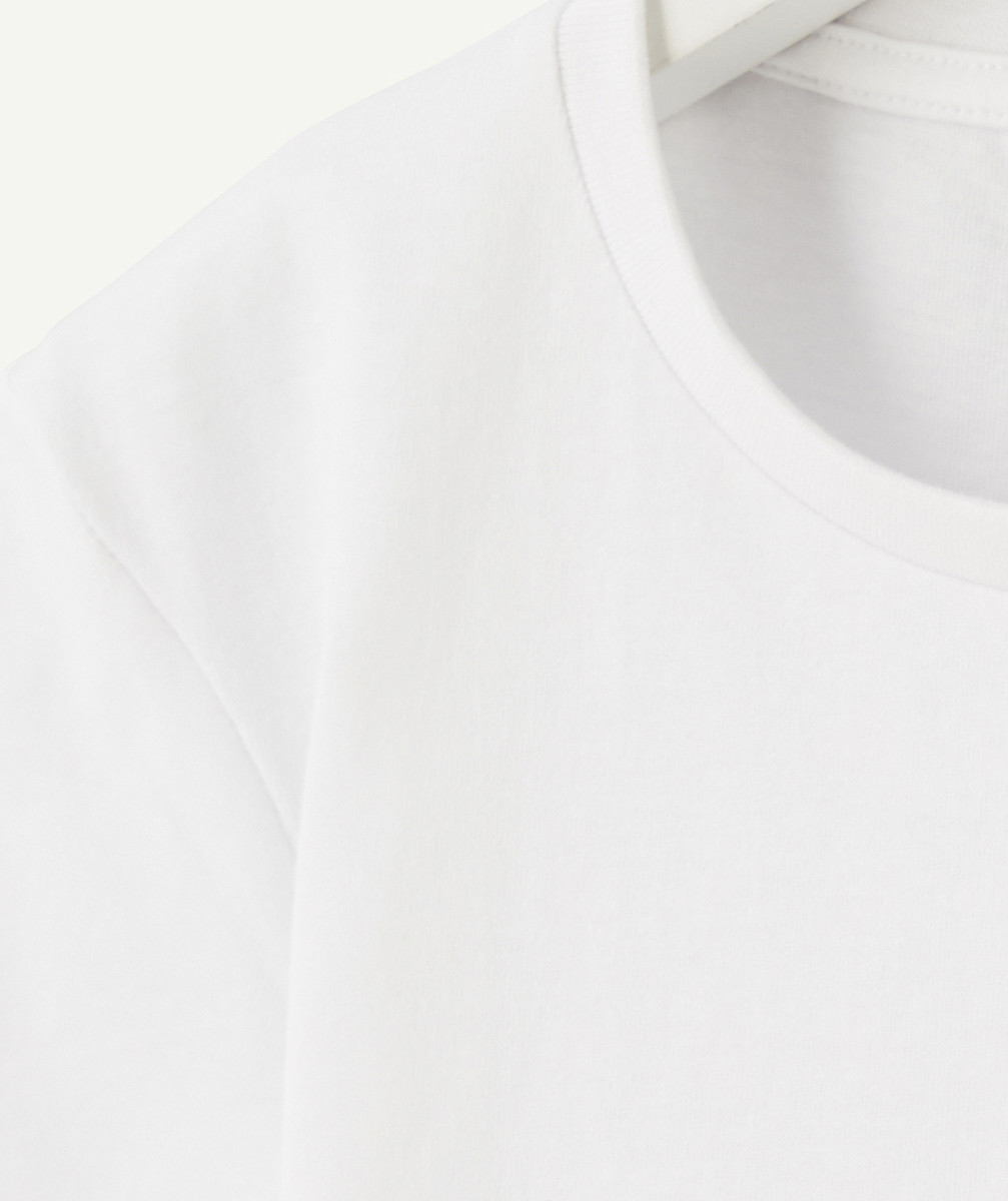 T-SHIRT UNI GARÇON EN COTON BIOLOGIQUE BLANC