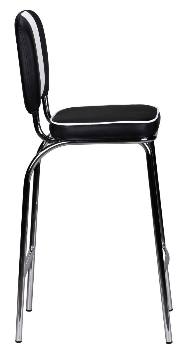 Barhocker Lederlook schwarz/weiß