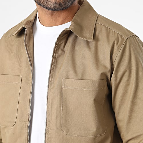 Veste Jean Zippée Clean Camel