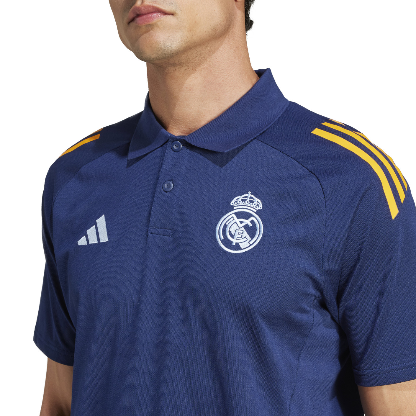 Adidas Real Madrid Polo 2024-2025 Donkerblauw Oranje Wit