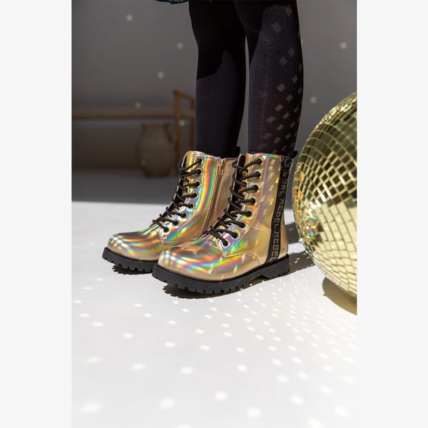 Blue Box veterboots goudkleurig metallic