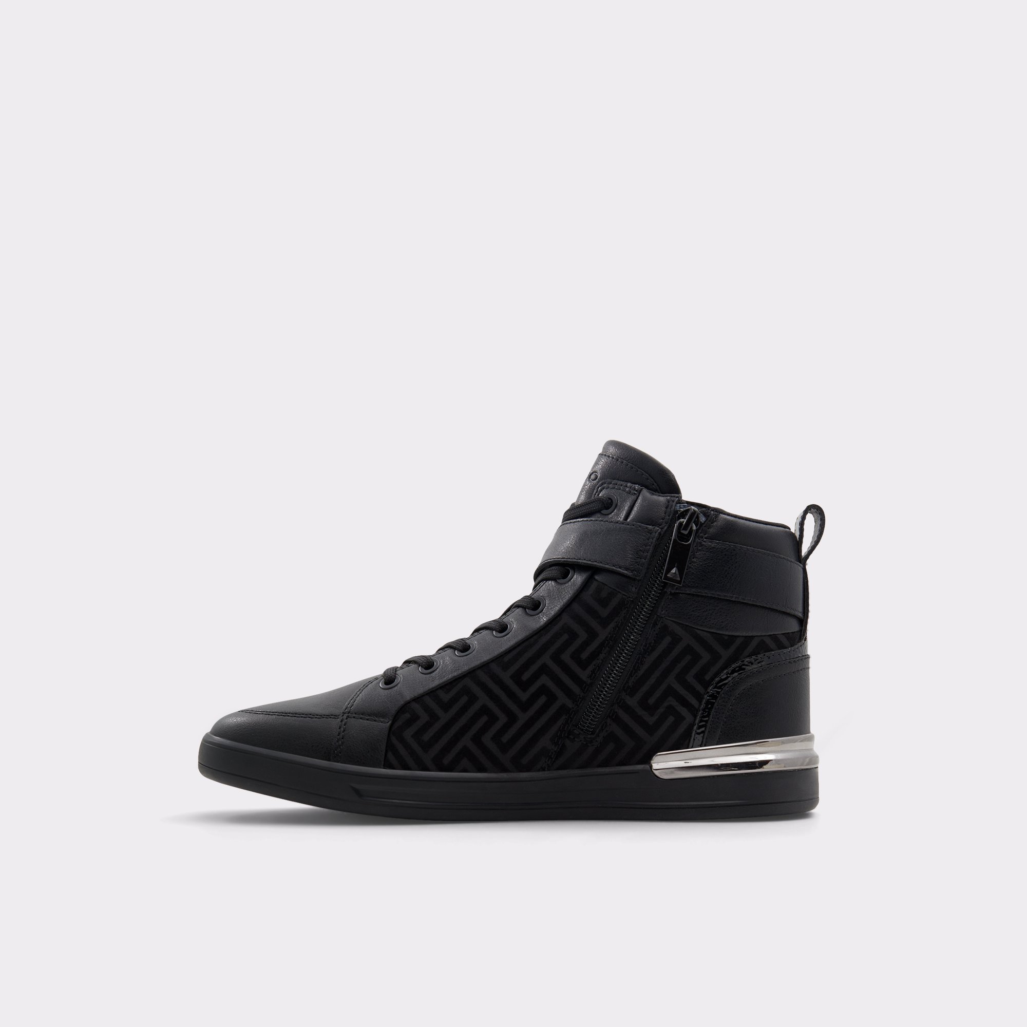 Brauerr Black Synthetic Mixed Material Men High top