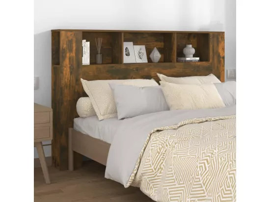 Armoire de tête de lit Chêne fumé 160x18,5x104,5 cm