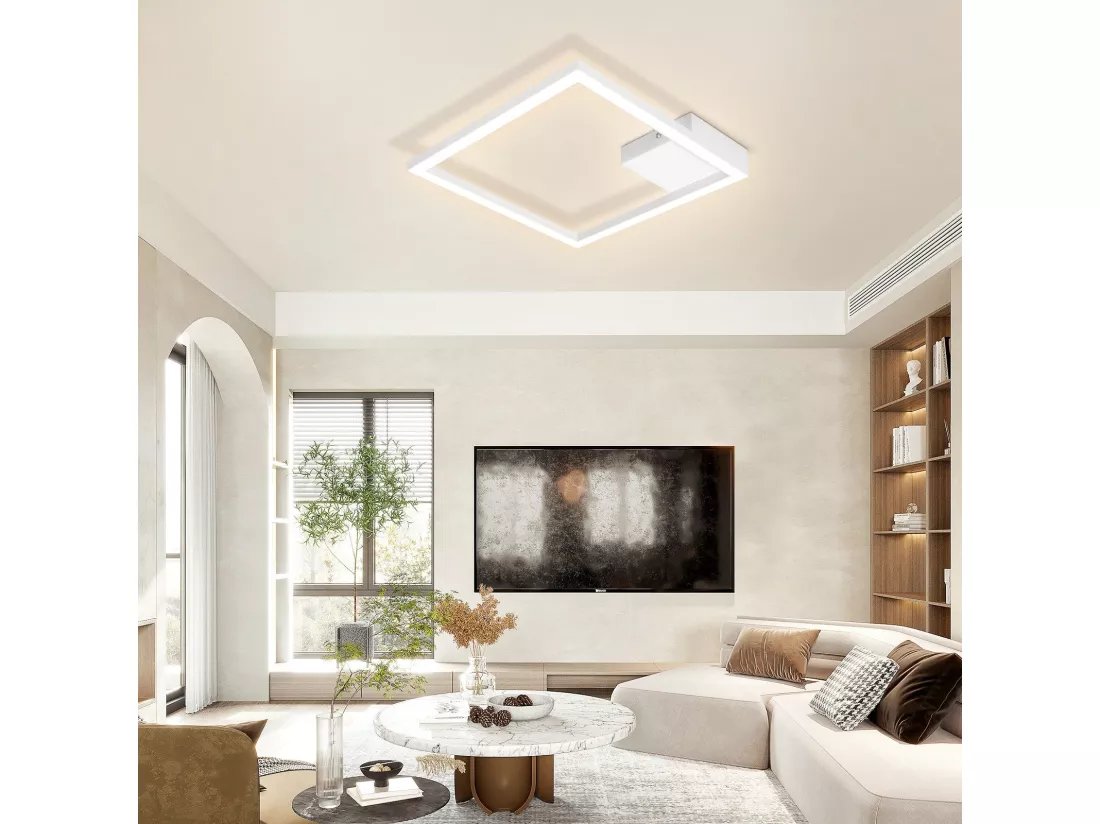 NETTLIFE plafonnier LED blanc 12W moderne 3000K blanc chaud