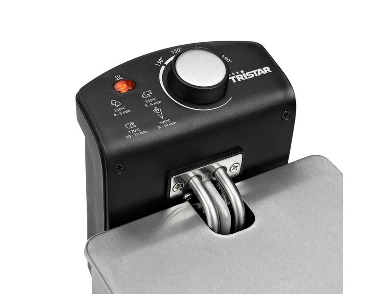 Tristar Fritteuse FR-6946 0.6 kg, Silber Fritteuse mit 3 Liter Fassungsvermögen und 2000 W Leistung