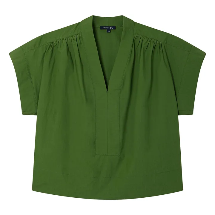 Soeur Blouse Madagascar Popeline de Coton | Vert