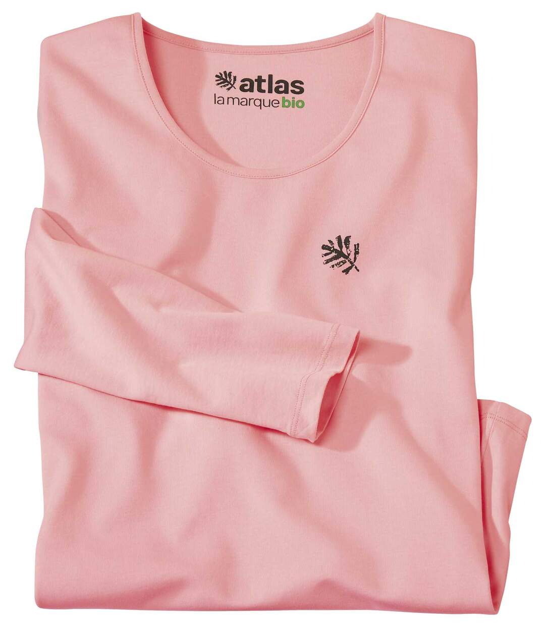Le Tee-Shirt Femme Manches Longues Coton Bio Rose-Saumon