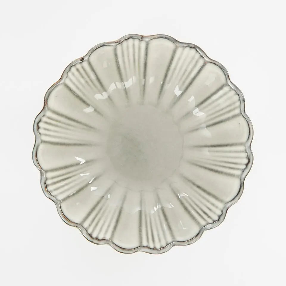 Mica Decorations Corfu Schaal - H9 x Ø17 cm - Keramiek - Grijs