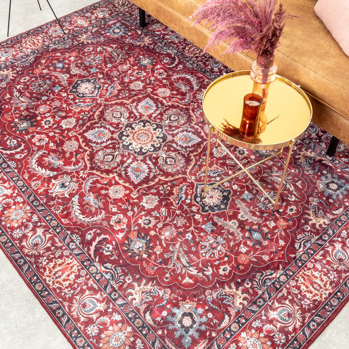 Vintage vloerkleed - Imagine Medaillon Rood | Rijk