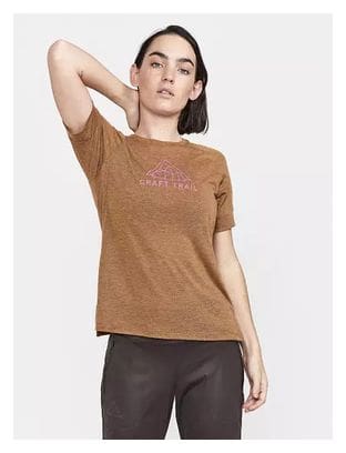 T-Shirt Manches Courtes Craft ADV Trail Wool Femme Marron