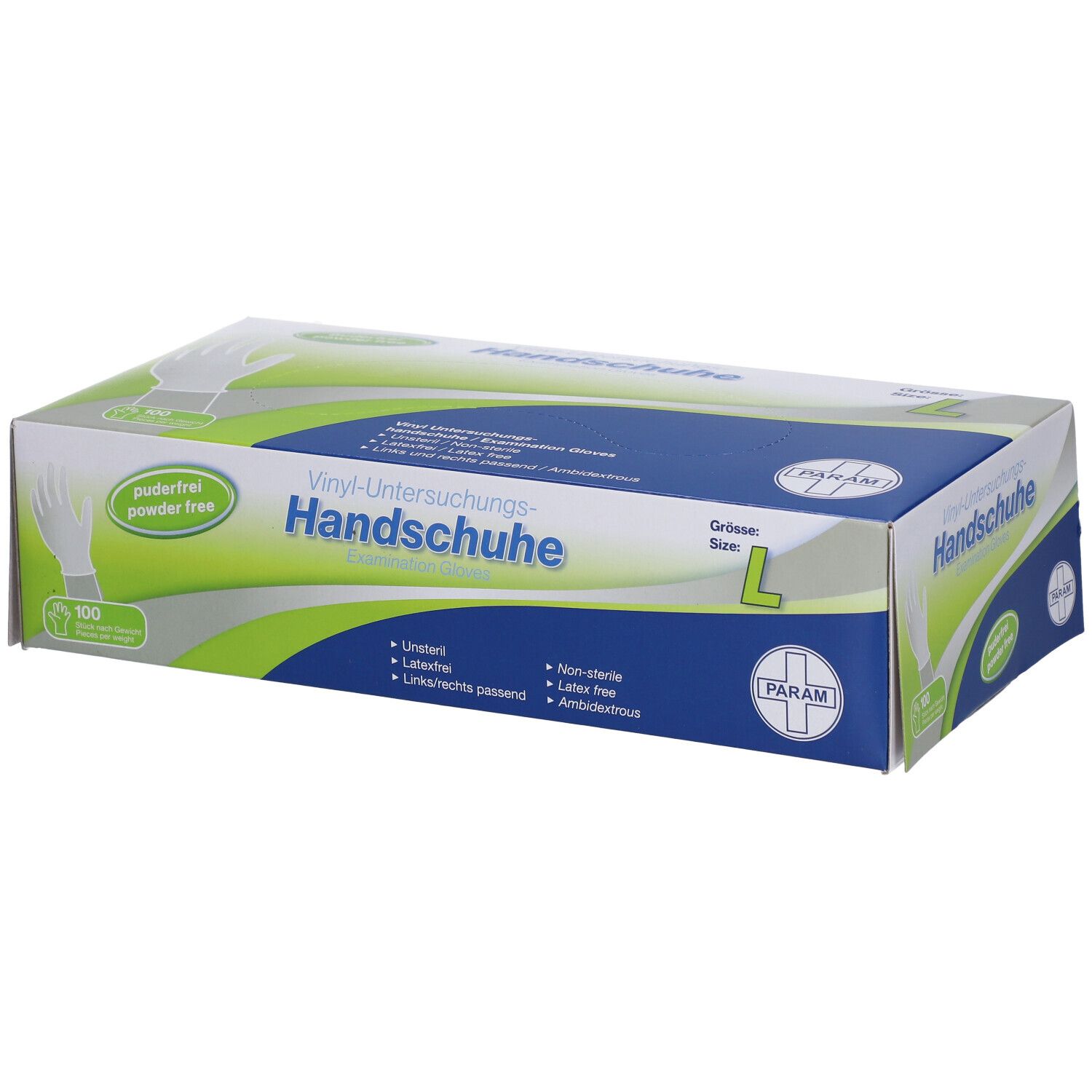 PARAM Einmalhandschuhe Vinyl Größe L puderfrei
