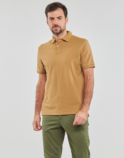 Polo Ralph Lauren - POLO COUPE DROITE EN COTON BASIC MESH Camel