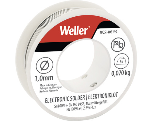Weller T0051405199 Elektronisch soldeer, Sn100Ni100+, 1mm 70g
