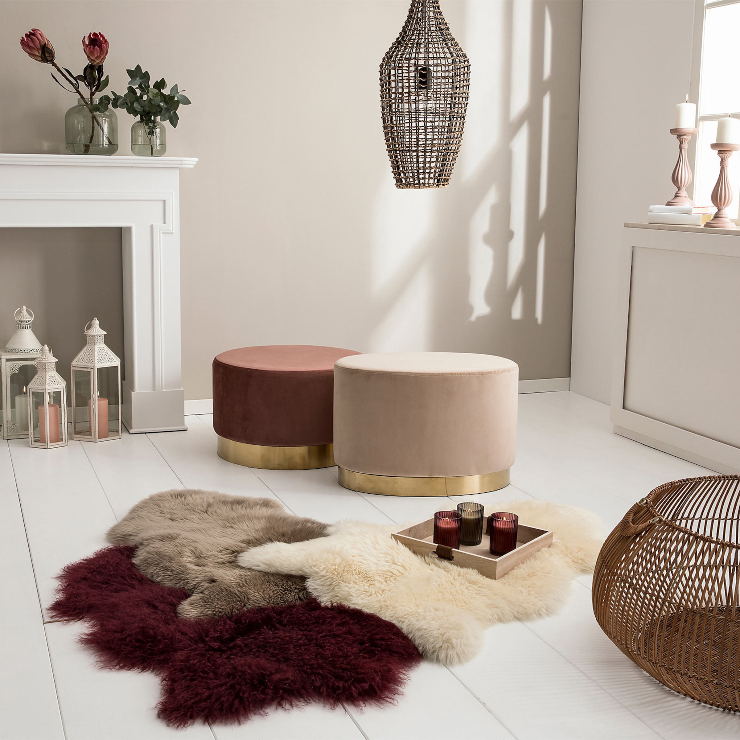 taupe, L 85-89 x B 56 cm