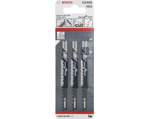 Decoupeerzaagblad Bosch U 144 D, 3-pack