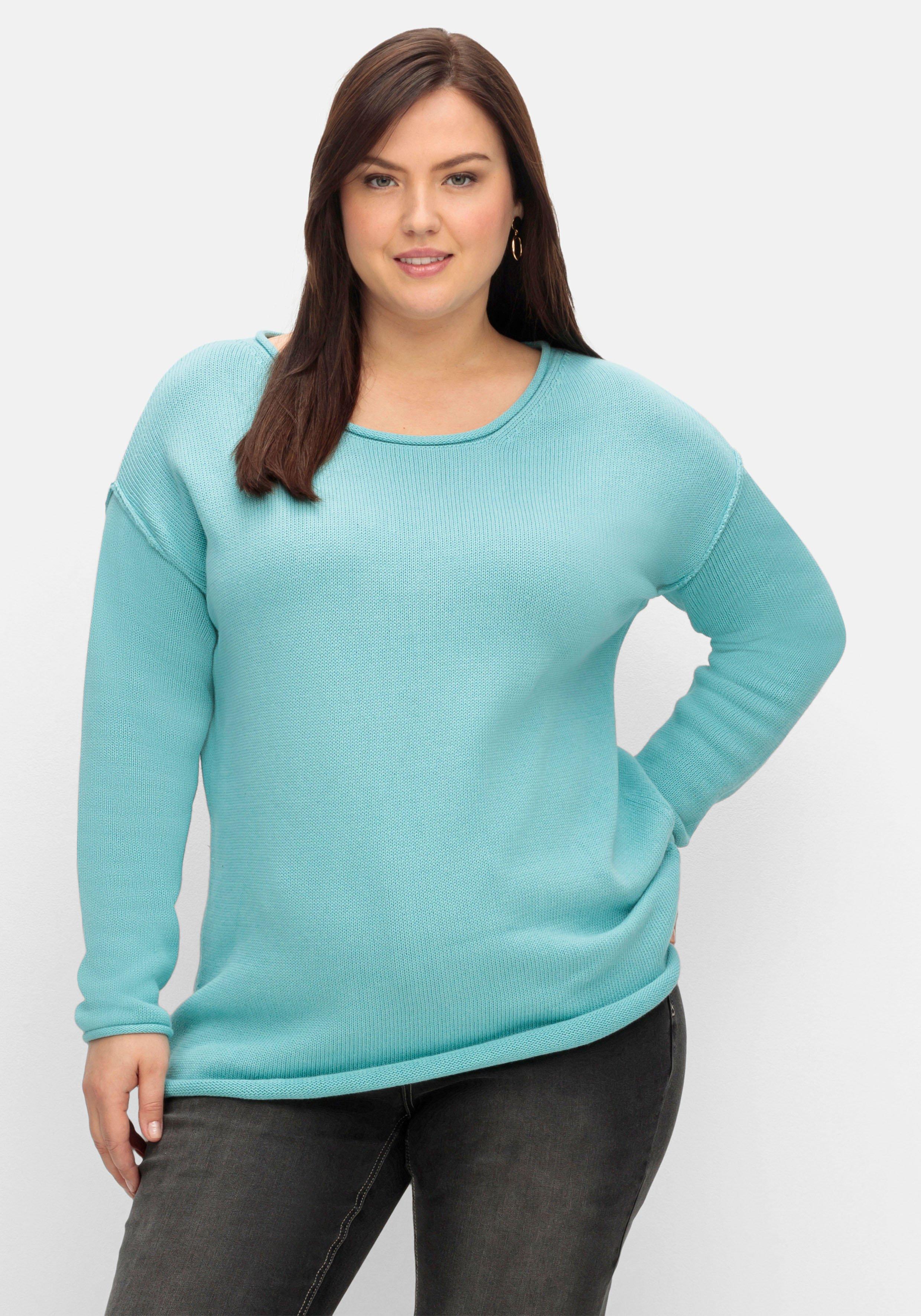 Pullover mit außenliegenden Nähten