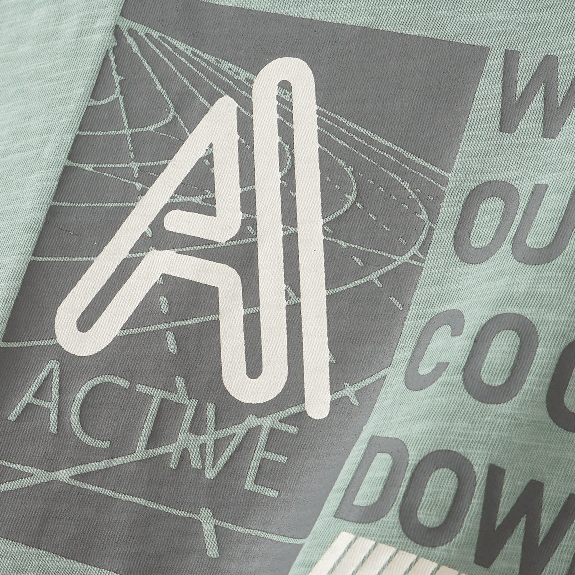 Yigga Jungen T-Shirt mit Print salbei