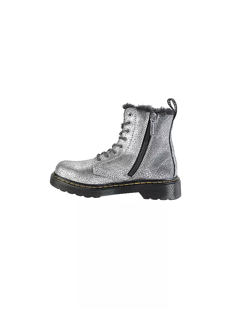 DR. MARTENS Mädchen Stiefel 1460 J SERENA FOIL silber