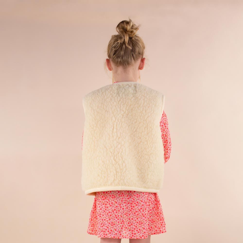 Moonrise kids wollen bodywarmer Atria beige met rits
