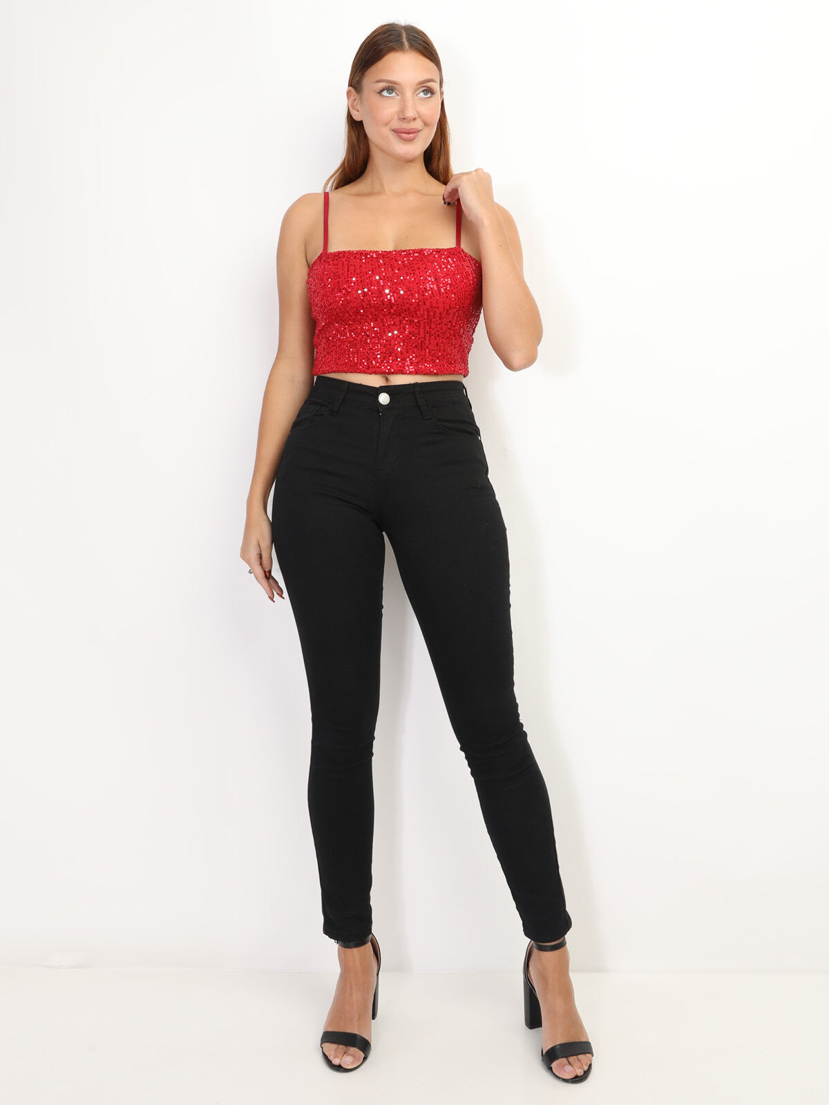 Brassière à sequins- Rouge