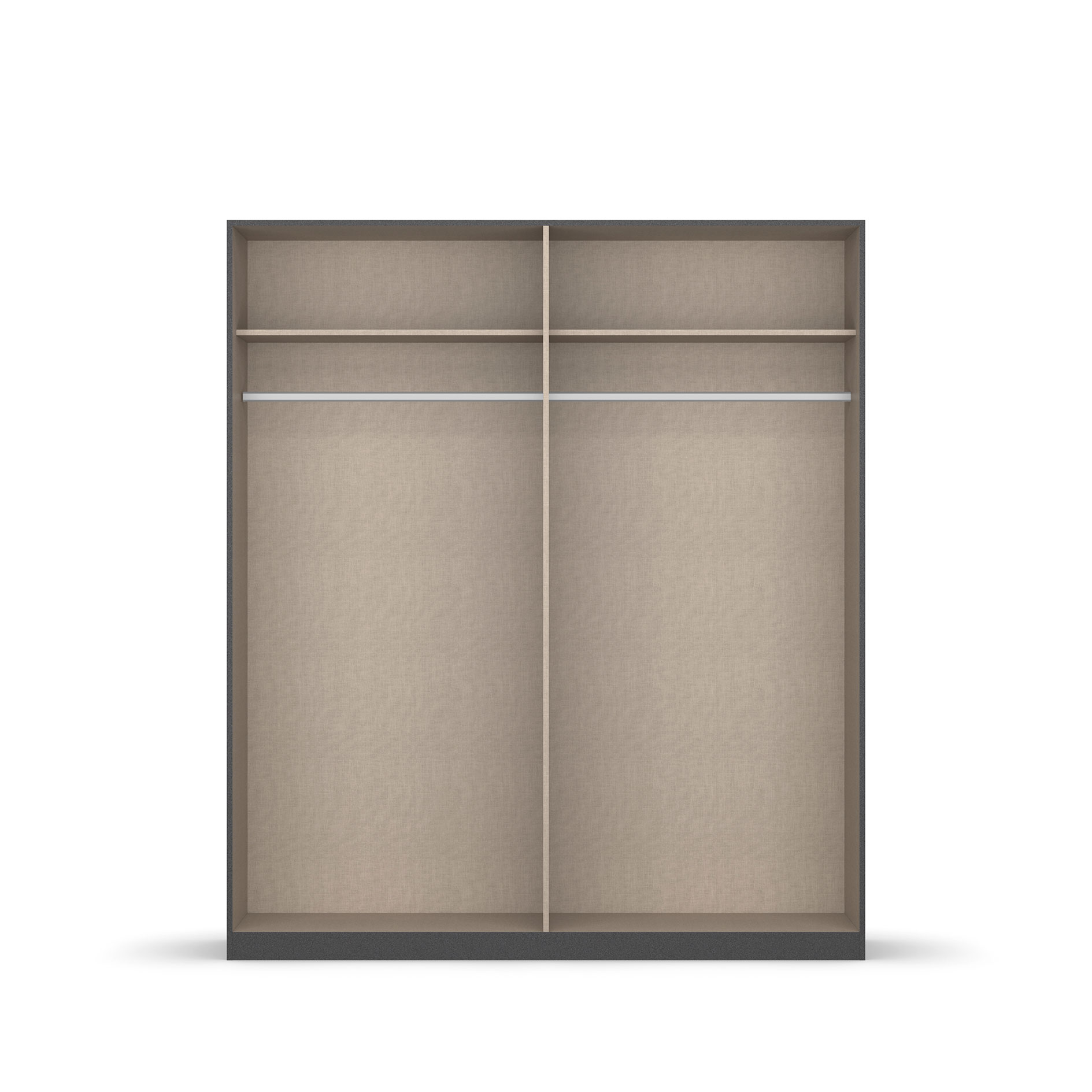 Drehtürenschrank - grau Hochglanz - grau metallic - 181 cm
