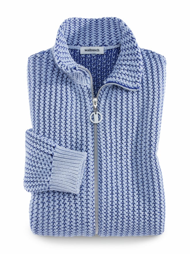 Reliefstruktur-Strickjacke