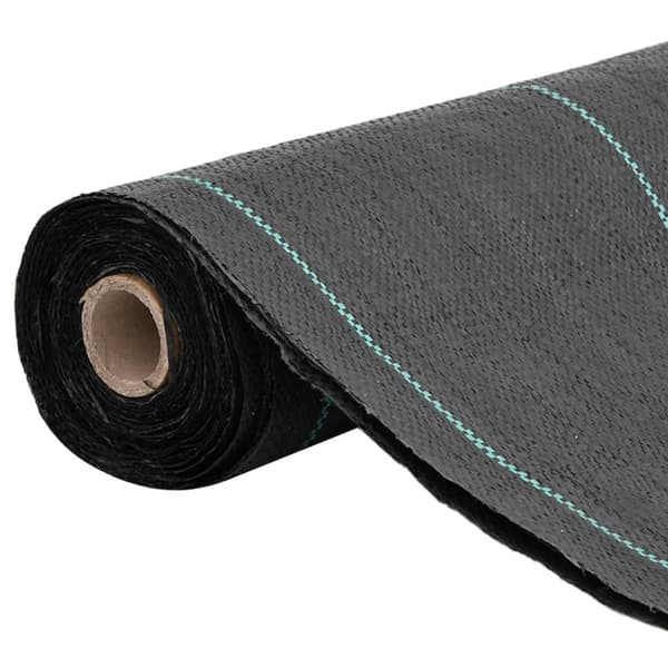 vidaXL Kontrollmatte for ugress svart 1,5x100 m PP