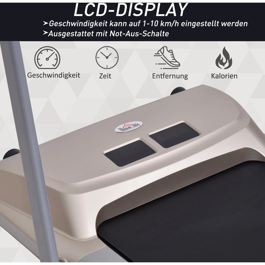 HOMCOM Laufband mit LCD Display silber, schwarz