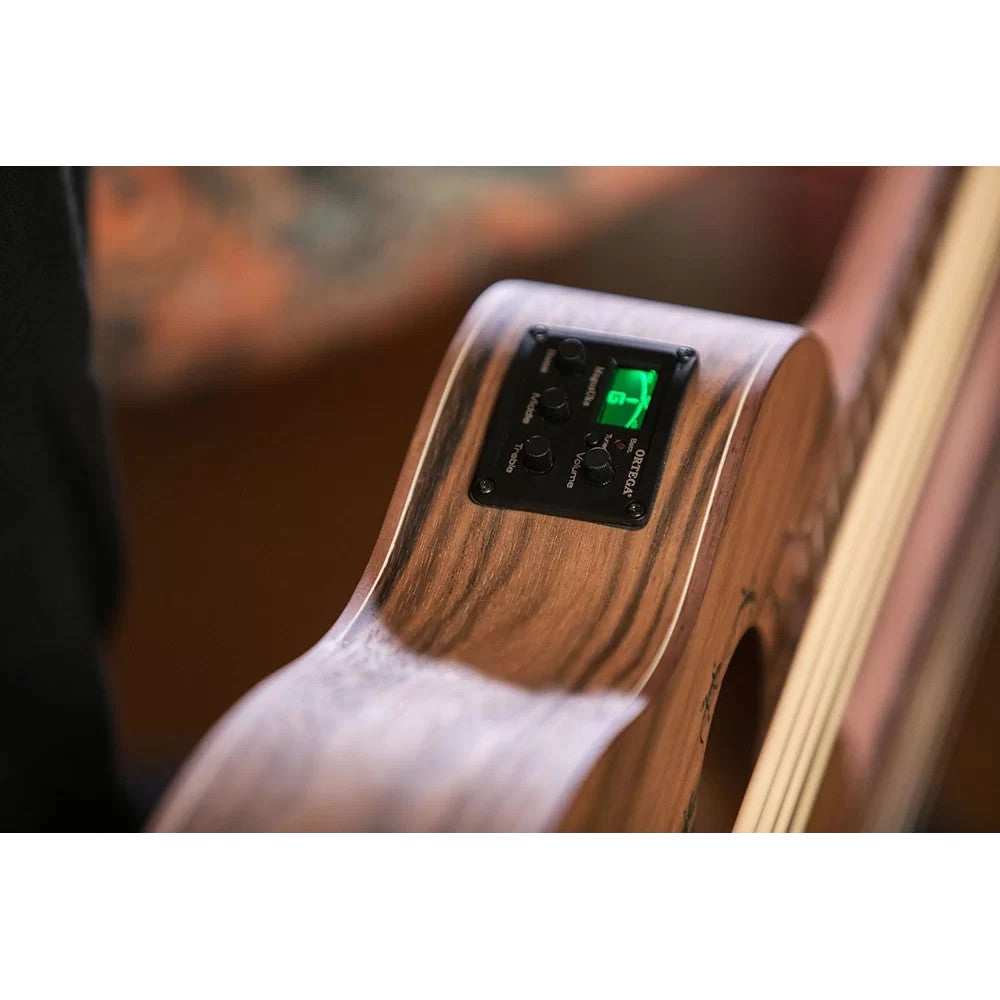 Ortega HYDRA-BSTE Double Neck Bass Tenor Uke dubbele elektrisch-akoestische ukelele met gigbag