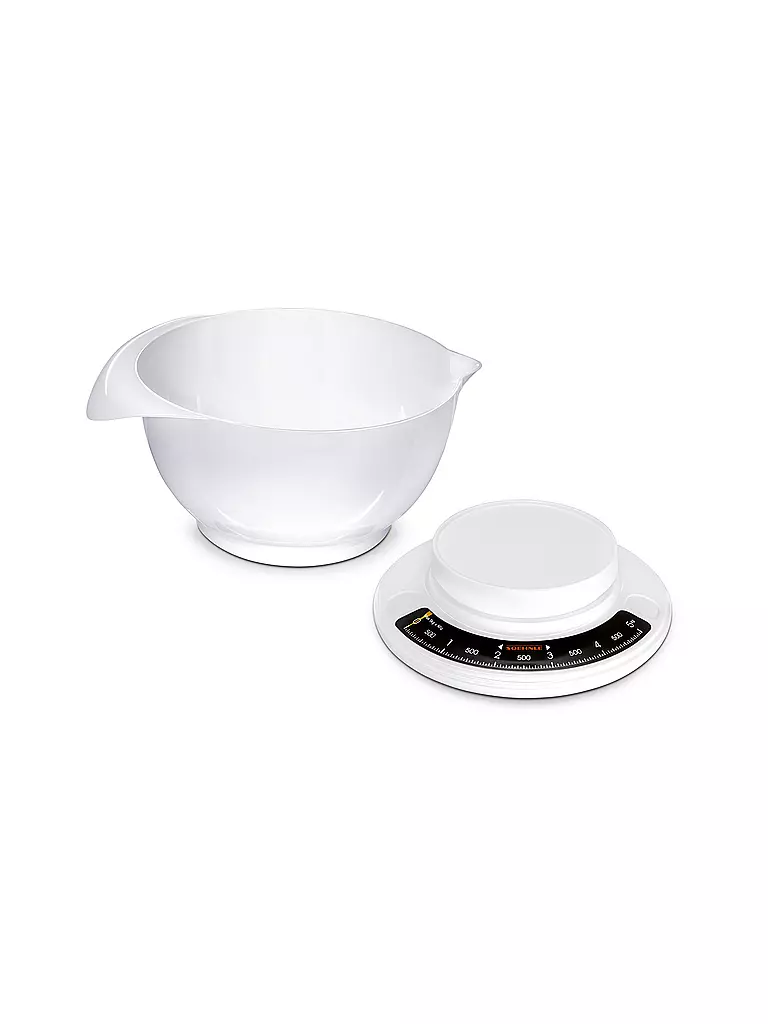 SÖHNLE Analoge Küchenwaage mit Rührschüssel Culina pro weiss