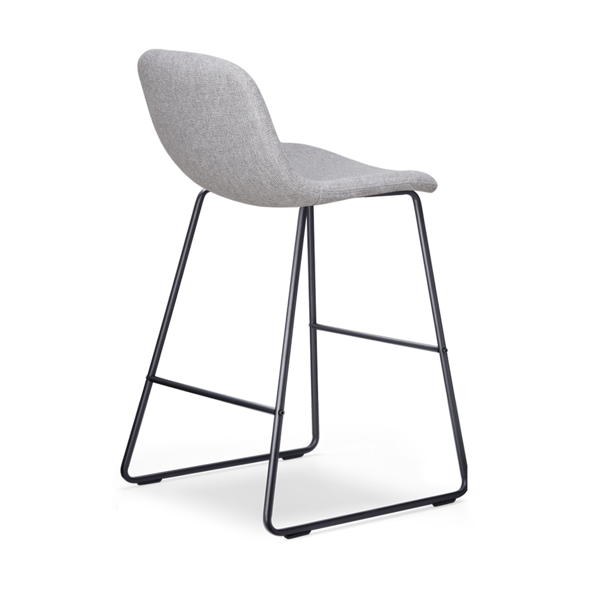Barkruk Nino-Mats lichtgrijs - zwart - 65 cm - set van 2