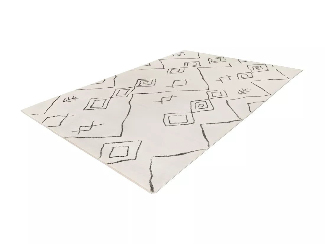 Tapis 170x120cm, design A305R coloris ivoire - Confort et élégance pour votre intérieur