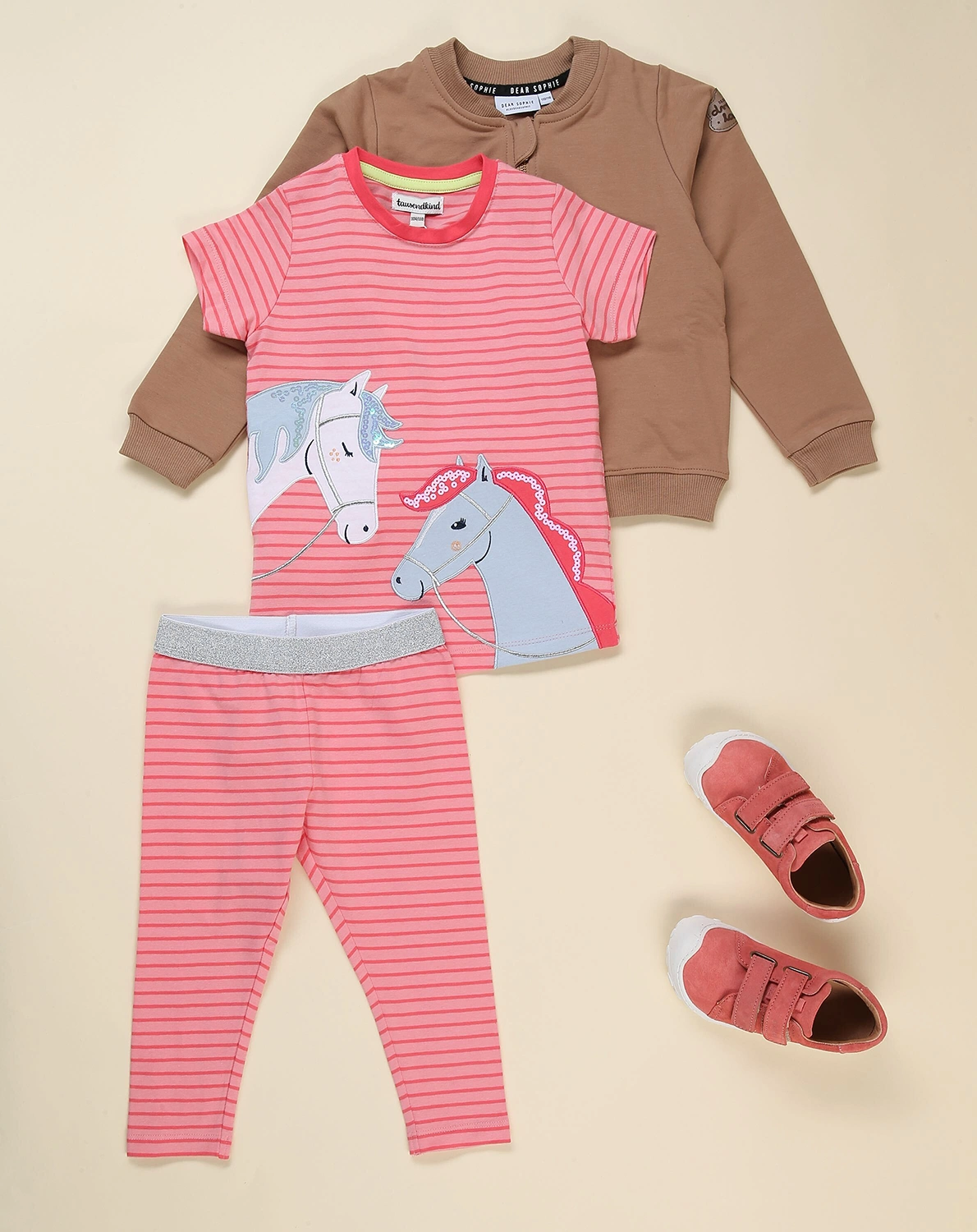 T-Shirt FREUNDSCHAFT gestreift in berry/pink