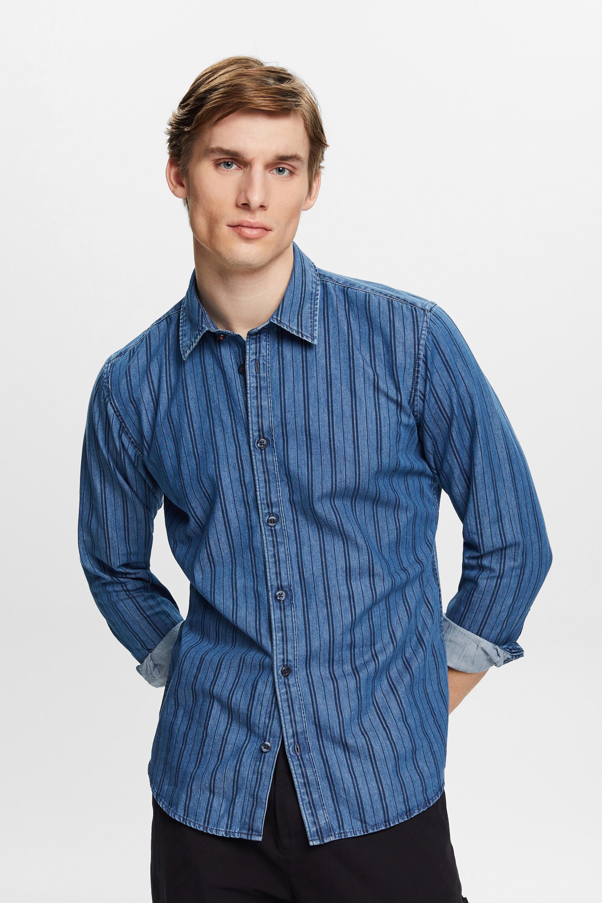 Chemise en jean de coupe Slim Fit à rayures