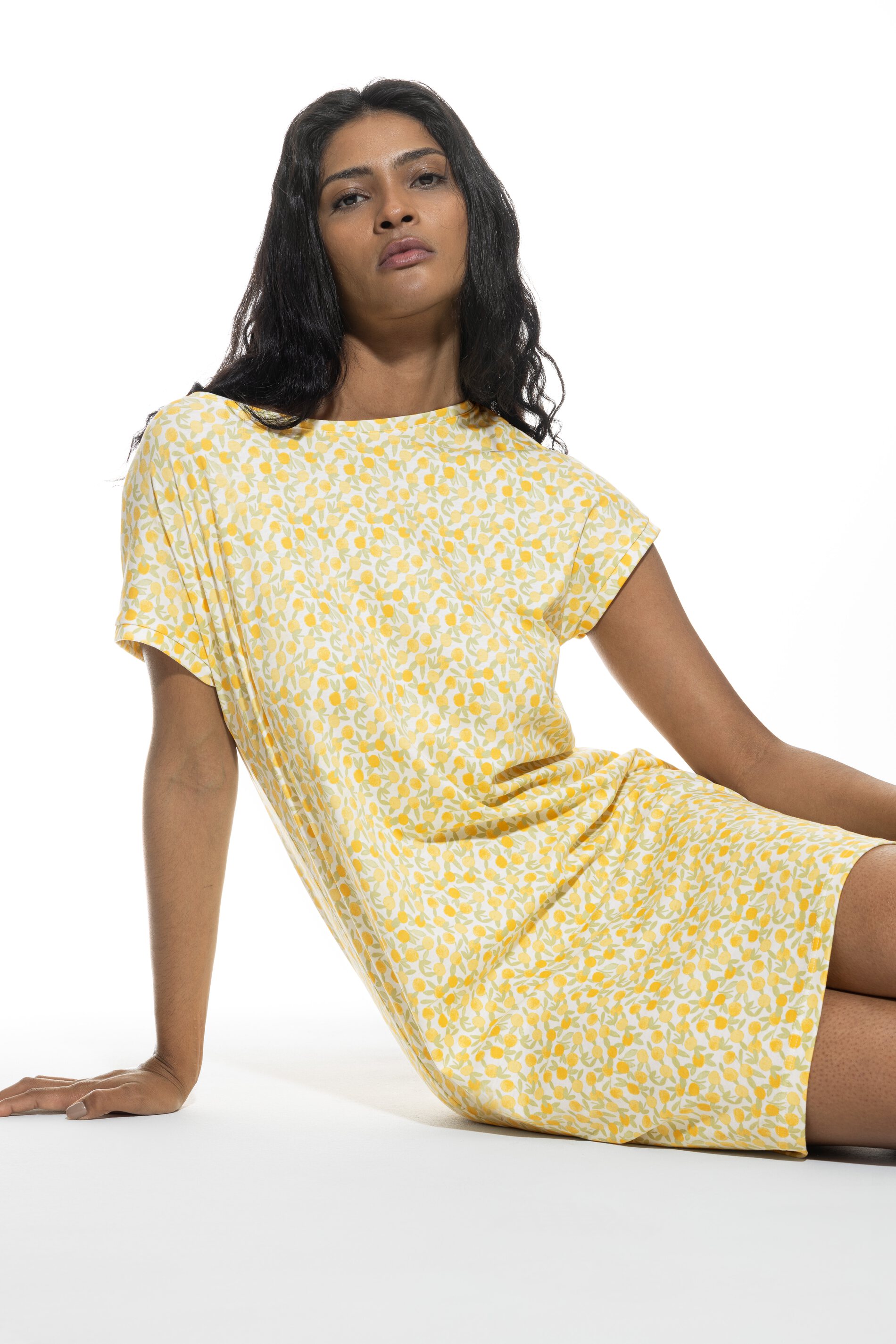 Kurzarm-Nachthemd<br>Serie Lemon Dots