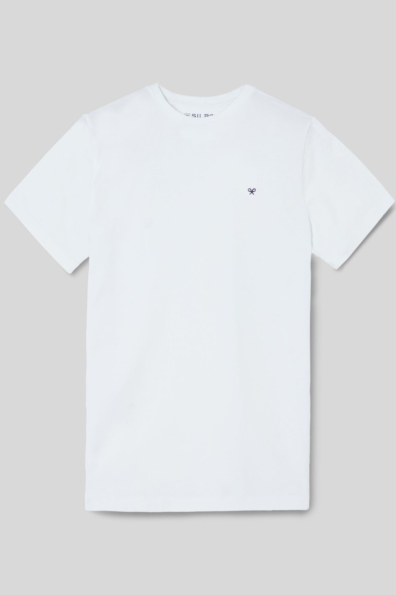 Camiseta branca lisa com estampa de mini-raquete - Branca