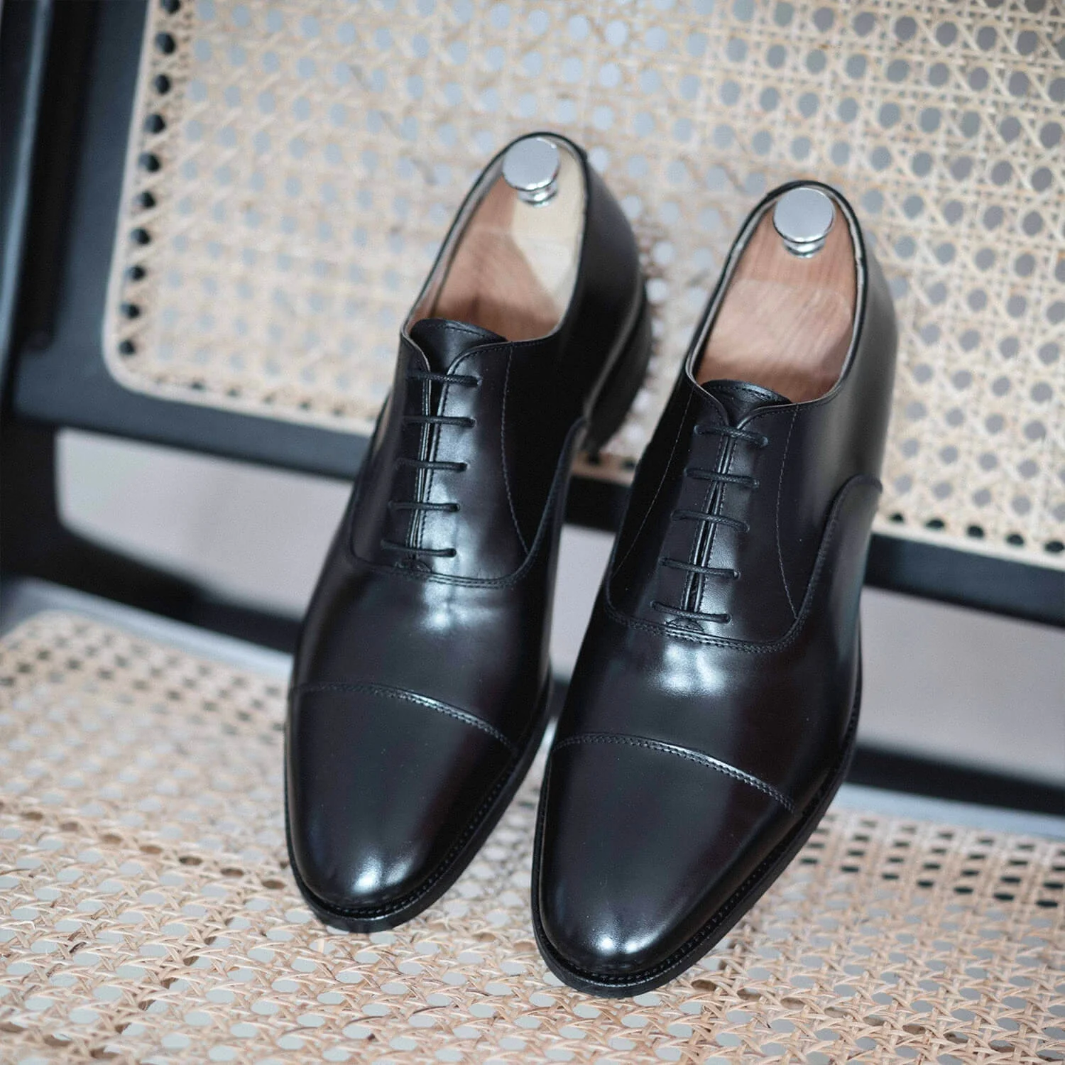 Parker-Richelieu en cuir noir