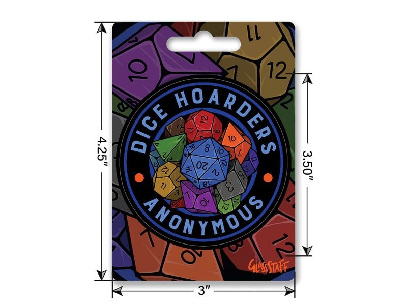 Glass Staff Dice Hoarders Anon Sticker Mehrfarbig Aufkleber für RPG-Fans