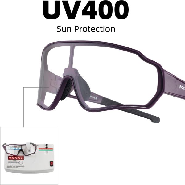 RockBros Photochromic Cykelbriller, Purple