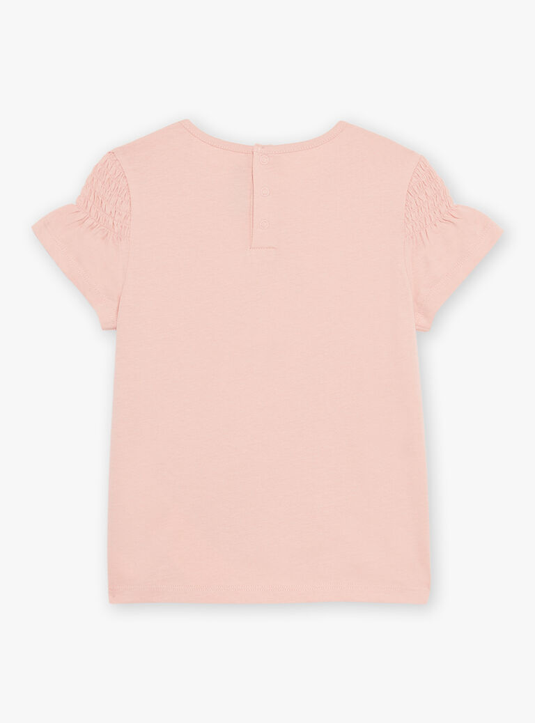 T-shirt rose pâle avec perroquet