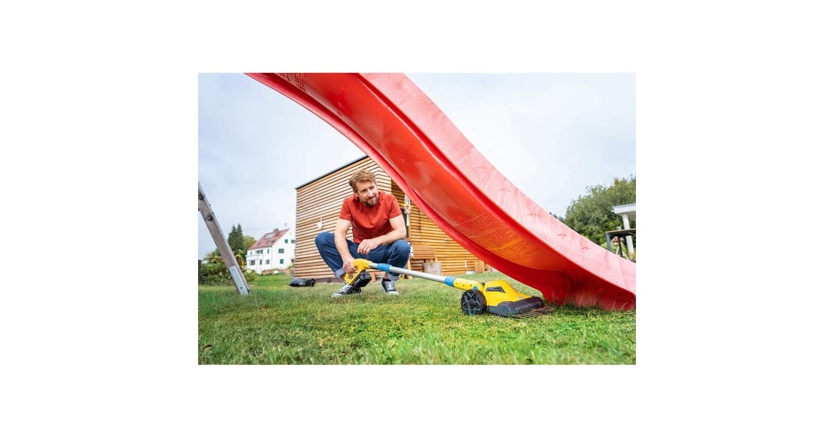 GloriaFineCut 18V compacte grasmaaier  (Geel, Accu en lader niet inbegrepen, POWER FOR ALL)