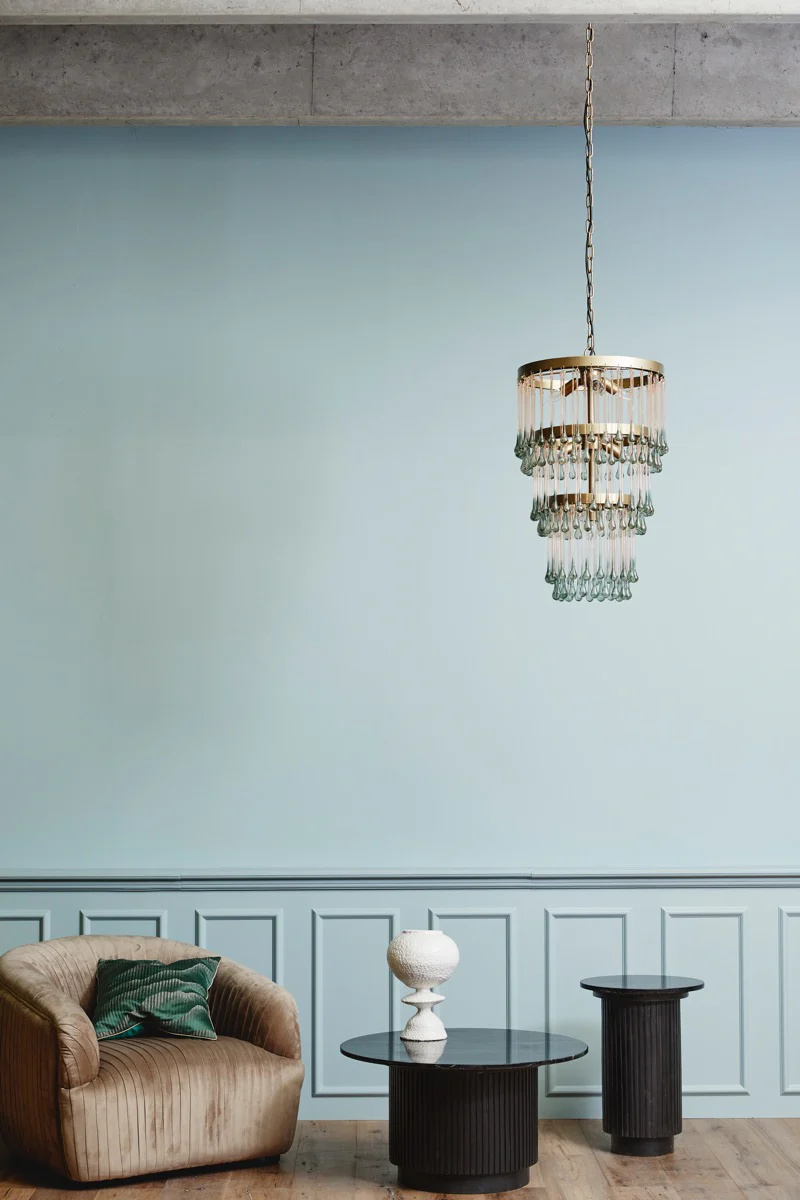 Nordal  Erie sidebord, sort/marmor - Ø40 cm